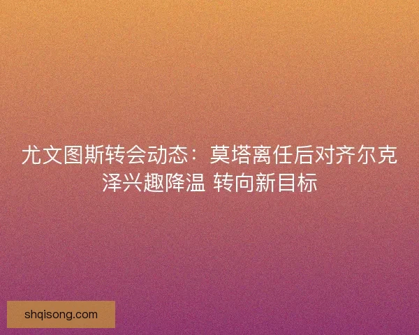 尤文图斯转会动态：莫塔离任后对齐尔克泽兴趣降温 转向新目标
