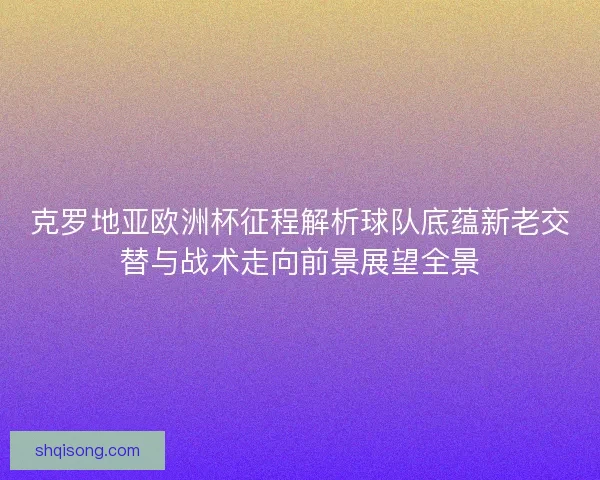 克罗地亚欧洲杯征程解析球队底蕴新老交替与战术走向前景展望全景